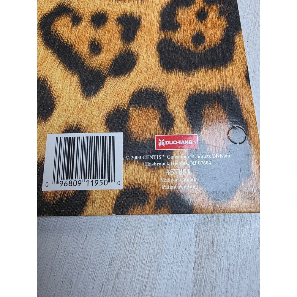 Vintage 2000 Duo-Tang Leopard Print Pocket Folder Y2K Animal School Supply